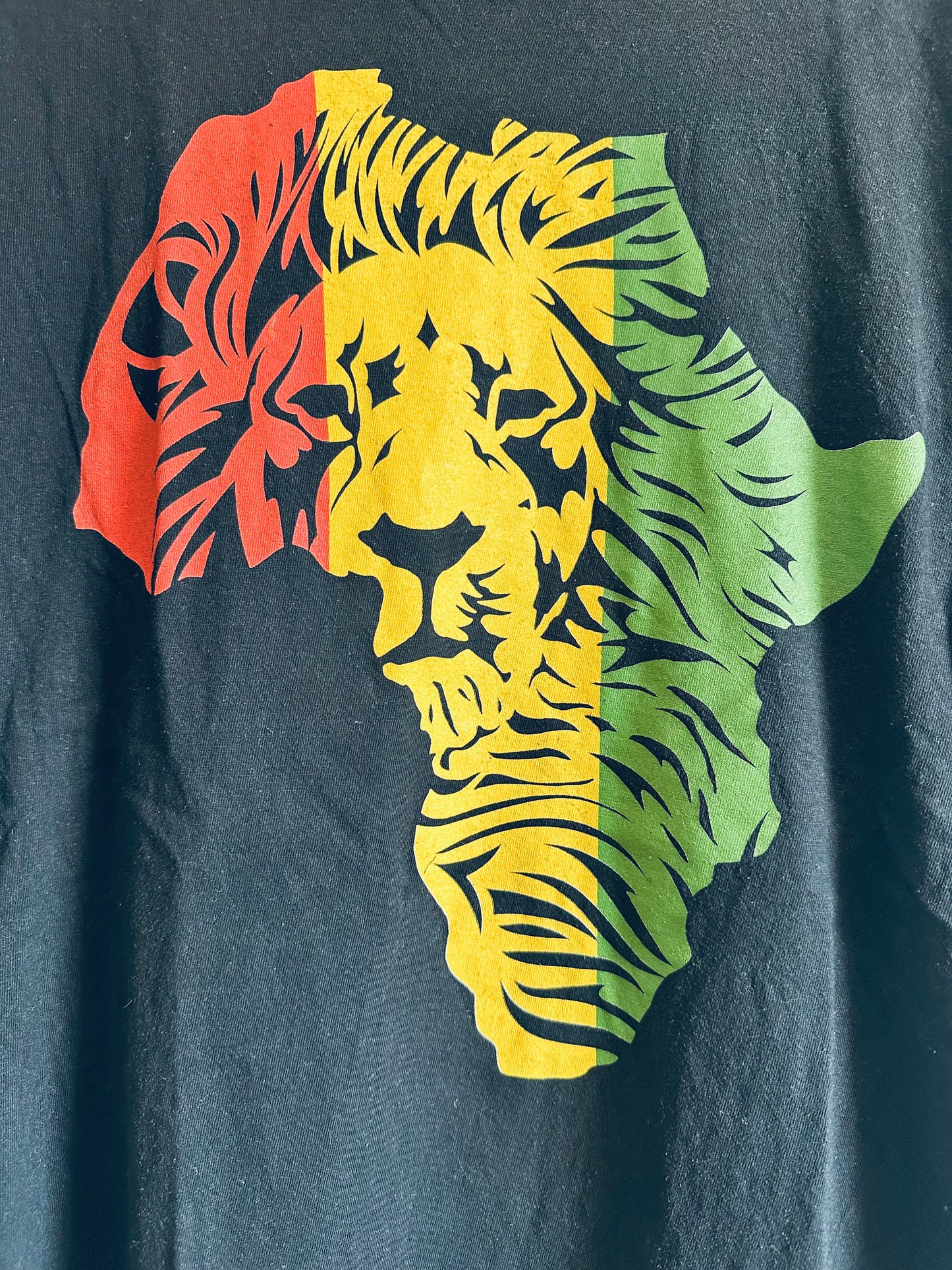 Men’s XL black Graphic Africa Lion T-Shirt