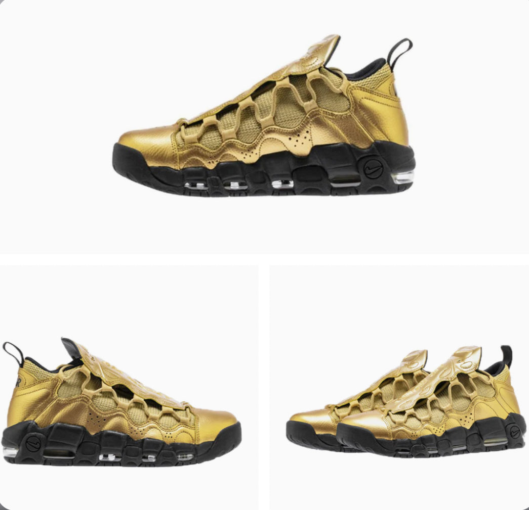 Men’s Nike Air More Money metallic Gold sneakers