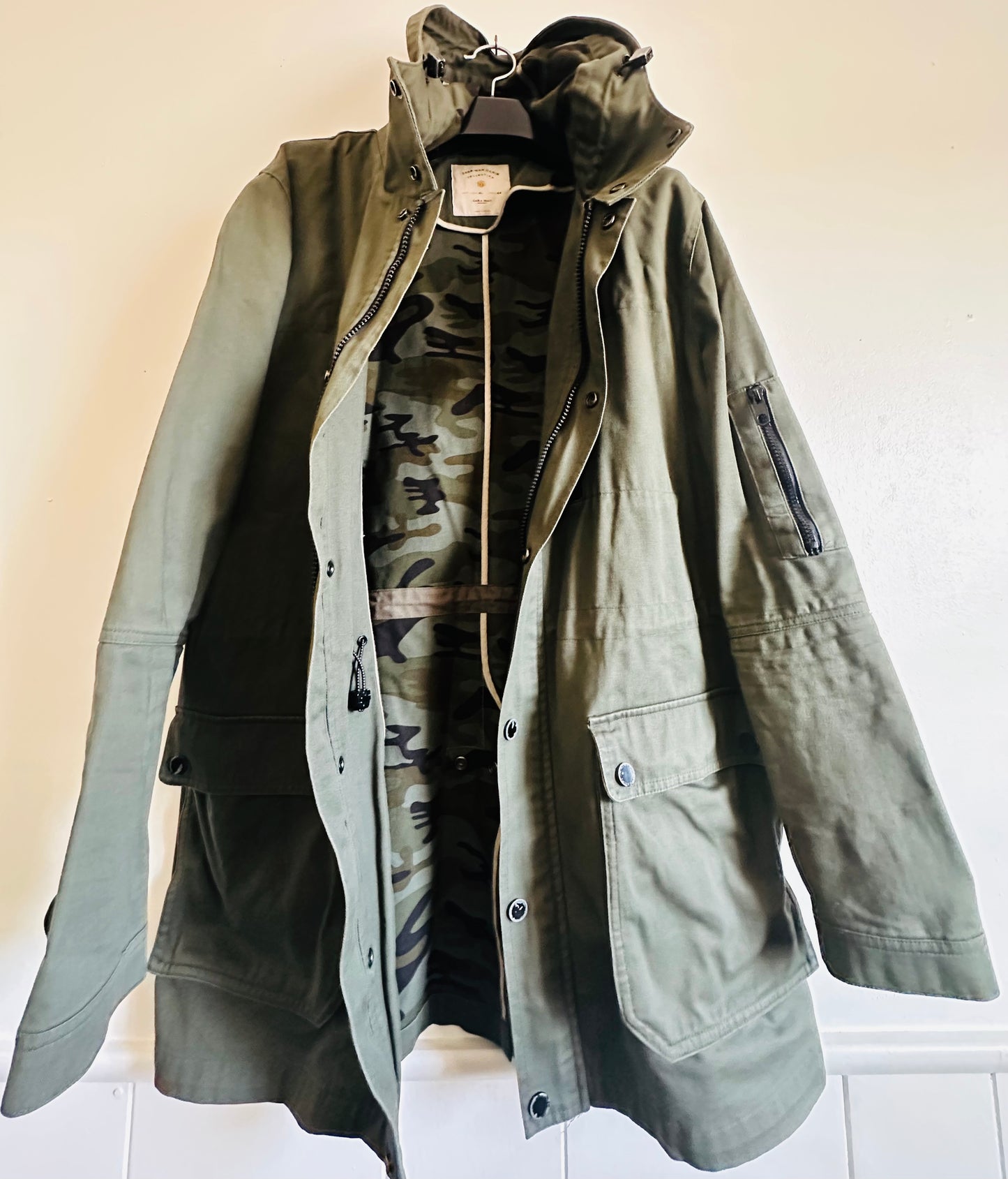 Zara Man XL Denim army green Raincoat