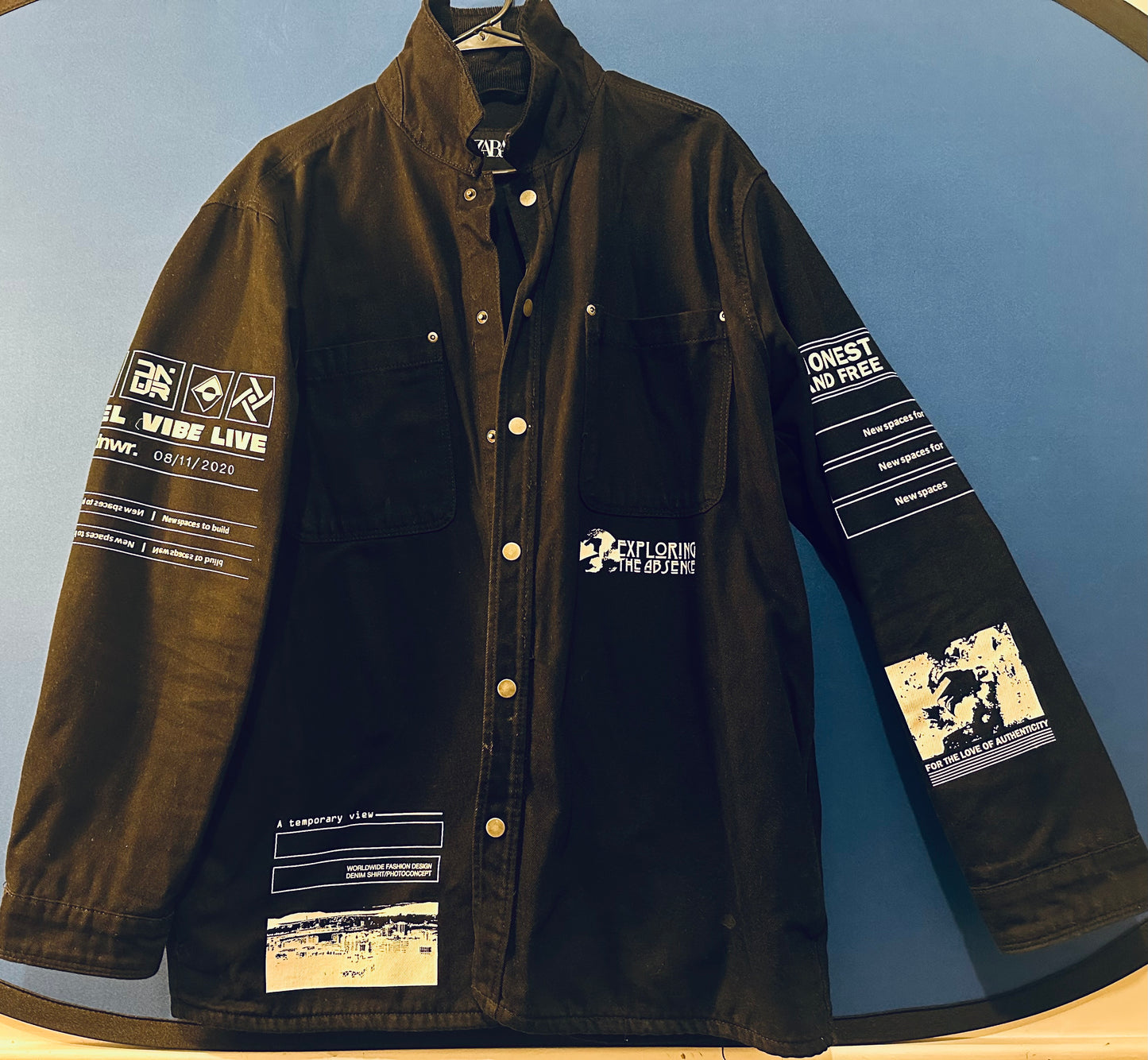 Men’s Zara Denim graphic outerwear jacket