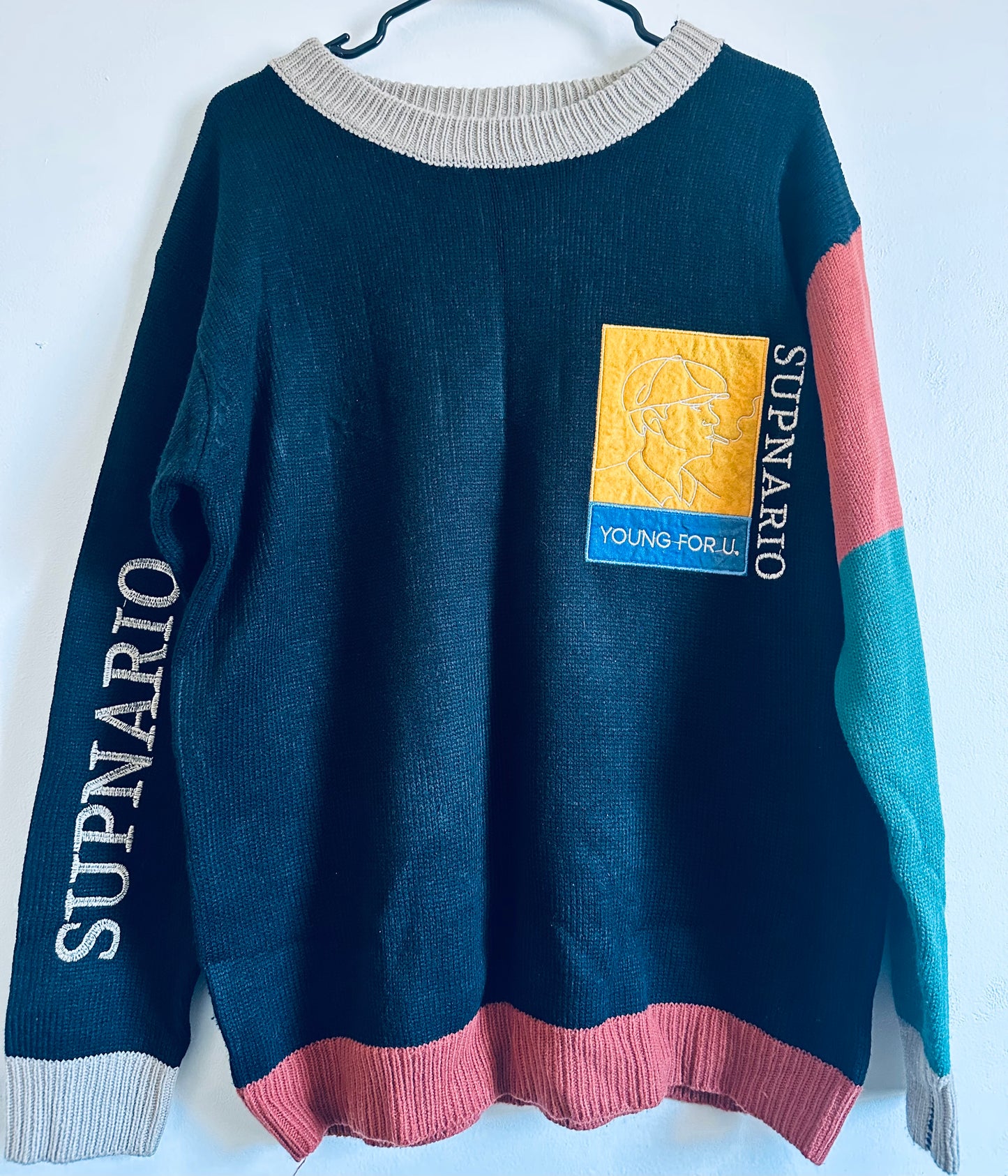 Men’s Supnario “Young for U” Knit Sweater